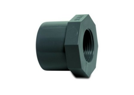 Hard PVC reducer bushing reducing the socket size from 50 mm to 40 mm